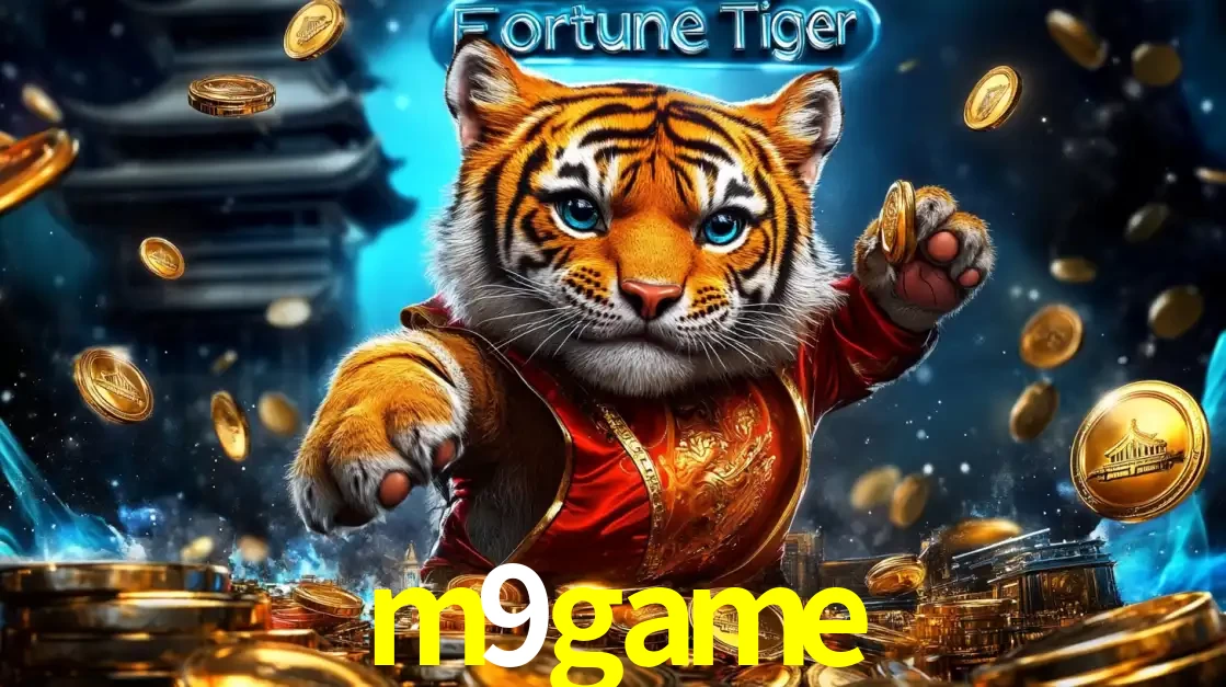 Imagem promocional do jogo de slot Fortune Tiger, com um tigre majestoso em traje tradicional cercado por uma fortuna em moedas de ouro, disponível agora no cassino m9game.